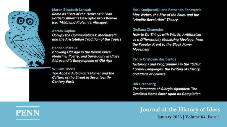 Table of contents for JHI volume 84, issue 1